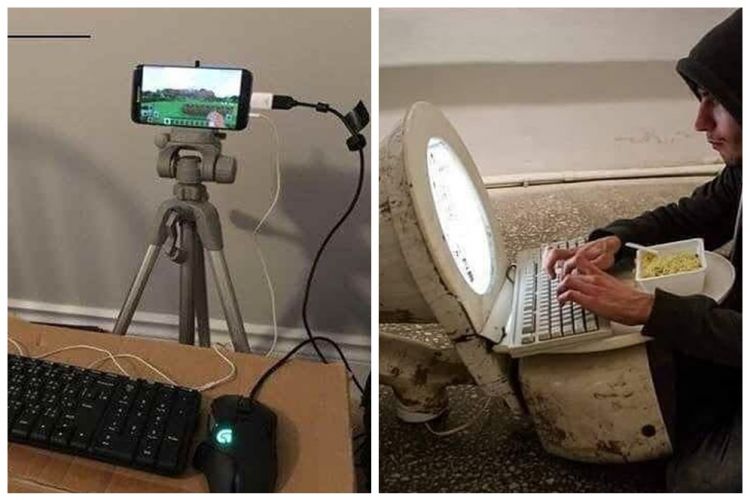 11 Potret gantikan monitor dengan barang seadanya, hasilnya absurd