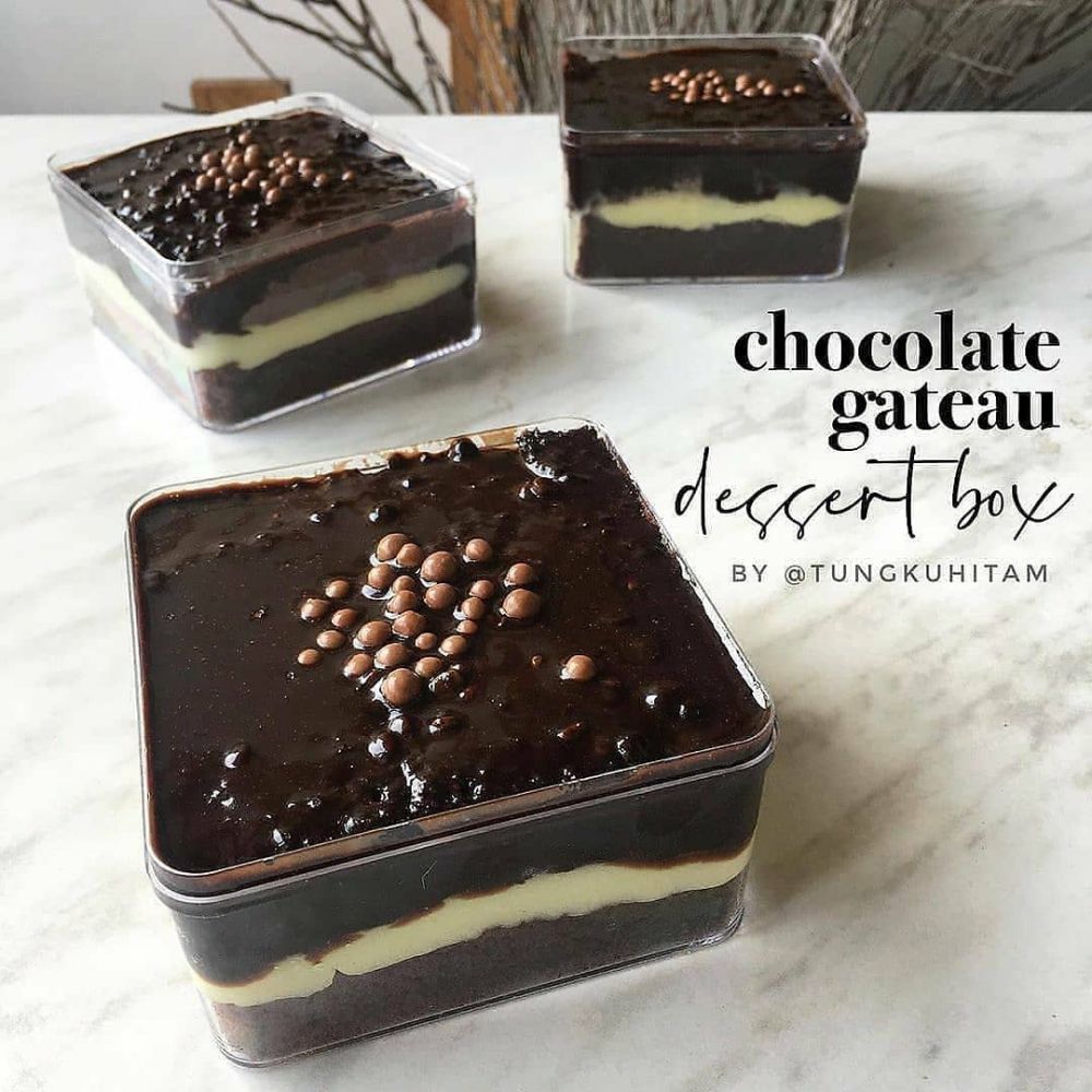 13 Cara membuat dessert box cokelat, enak, legit, dan praktis