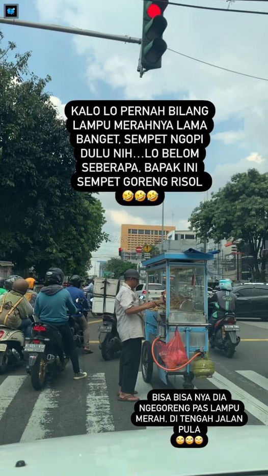 11 Tingkah nyeleneh pengguna jalan di lampu merah, ada-ada aja deh