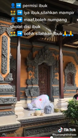 Wanita ini numpang salat di rumah warga Bali, bukti indahnya toleransi