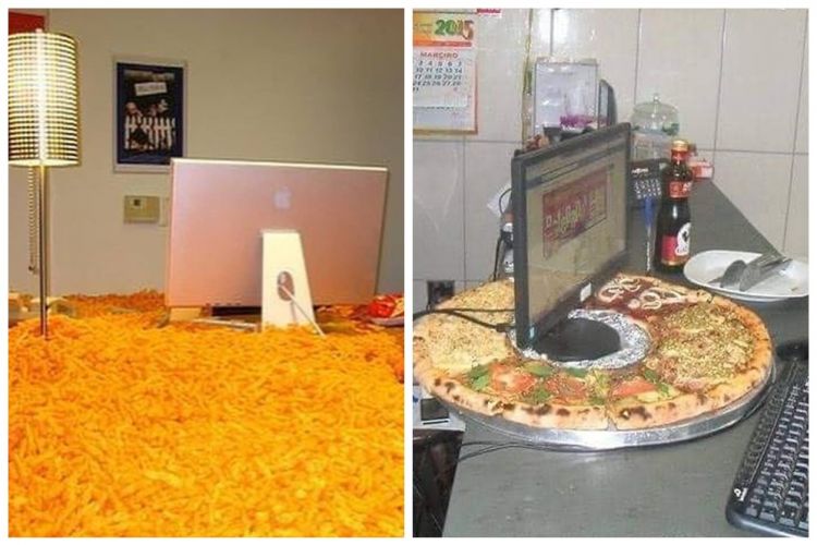 11 Ide unik setup PC bercampur dengan makanan, bikin betah kerja