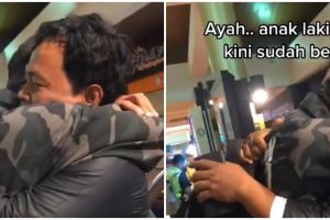 Momen pertemuan anak dan ayah setelah 18 tahun terpisah, bikin haru