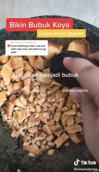 Begini cara praktis membuat bubuk koya, sederhana hanya pakai 2 bahan