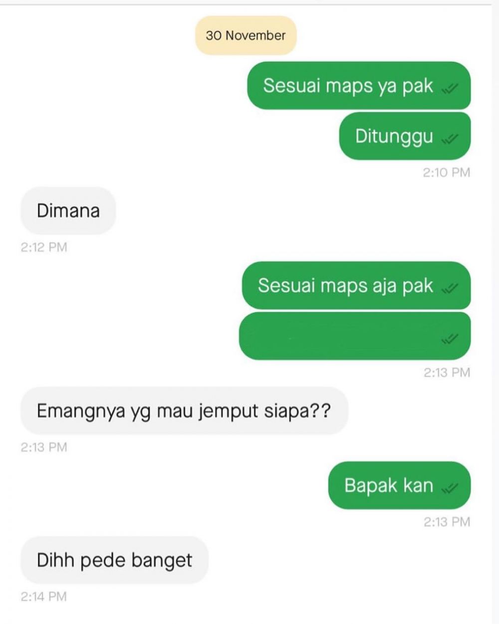 11 Chat lucu driver ojek online kesal ke penumpang, bikin senyum tipis