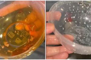 Cara bersihkan noda minyak di tempat makan plastik, cuma pakai tisu