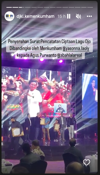 Farel Prayoga dan Abah Lala terima penghargaan dari Menkumham