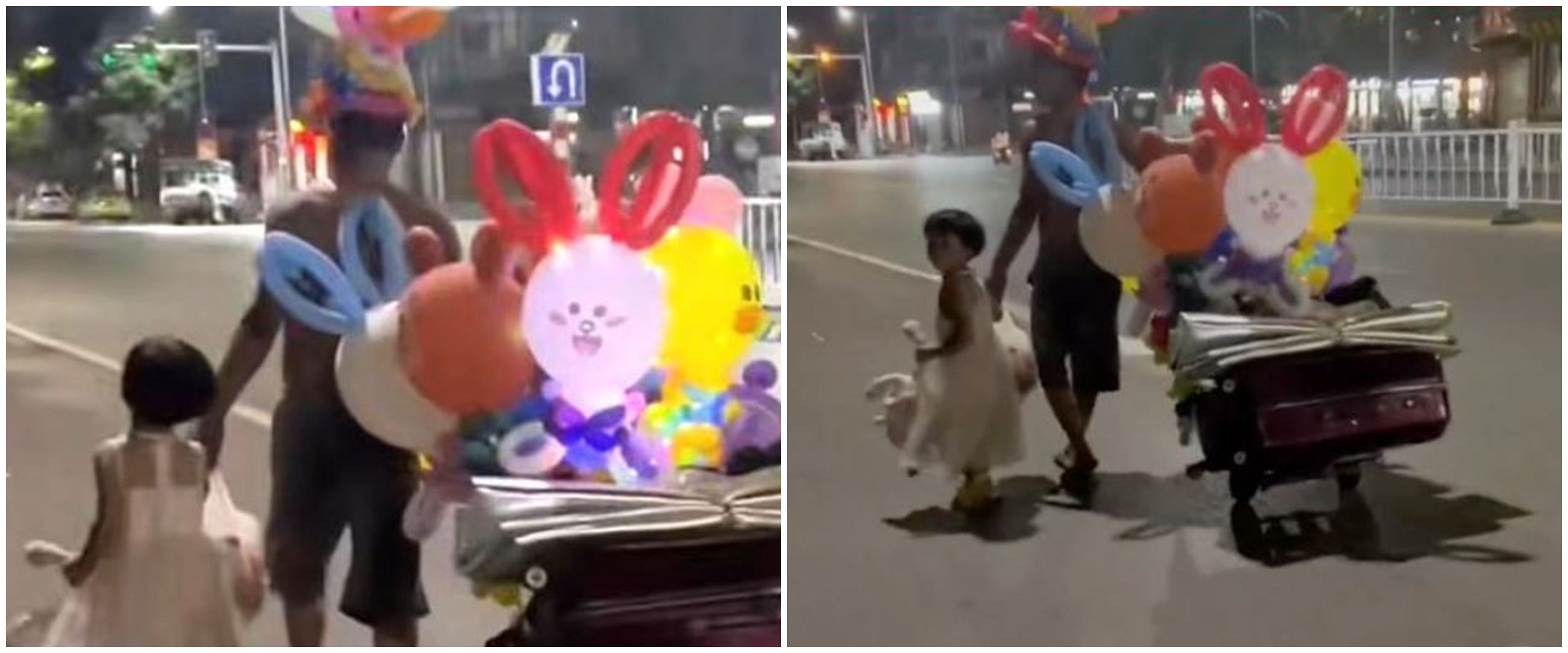 Perjuangan ayah jualan balon sambil bawa anak, demi bayar sekolah