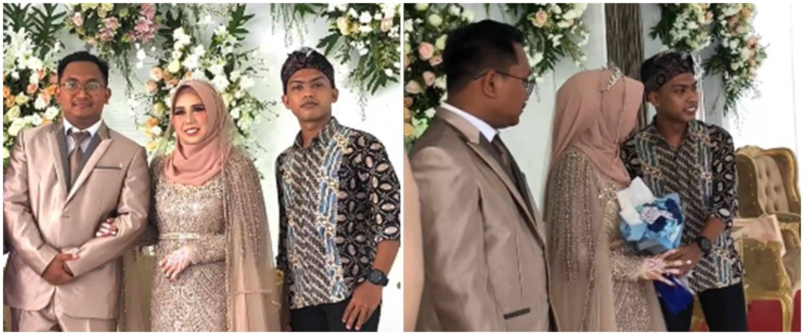 Aksi pria datangi pernikahan mantan, beri buket bunga terakhir