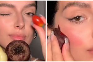 Wanita ini pakai sayuran untuk makeup, hasilnya bikin takjub