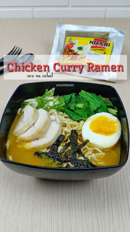 Resep chicken curry ramen, gurih dan lezat