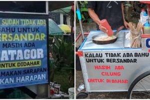 11 Tulisan lucu di gerobak dagang ini isinya bikin baper maksimal