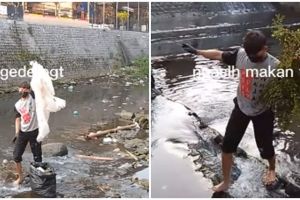 Aksi pemuda bersihkan sampah di sungai tanpa rasa jijik, bikin salut