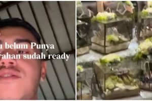 Belum punya pasangan, pria ini syok dibuatkan seserahan lamaran