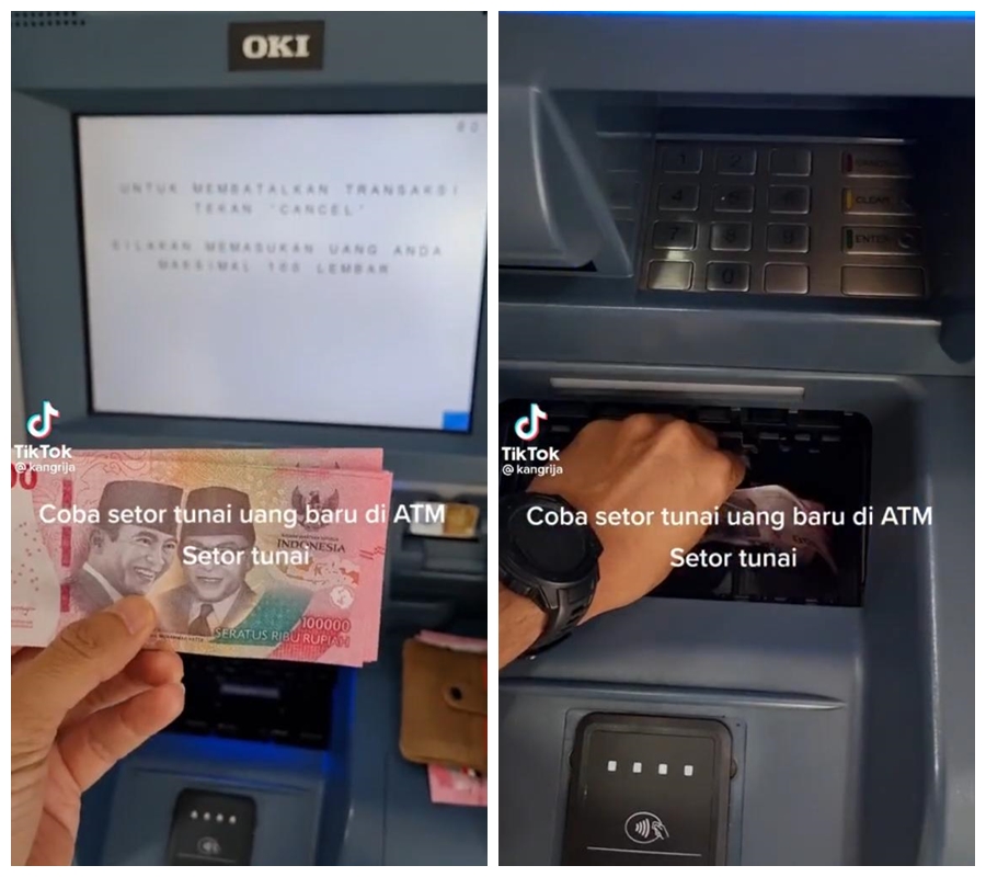 Setor tunai ke ATM pakai uang kertas baru, hasilnya bikin kaget