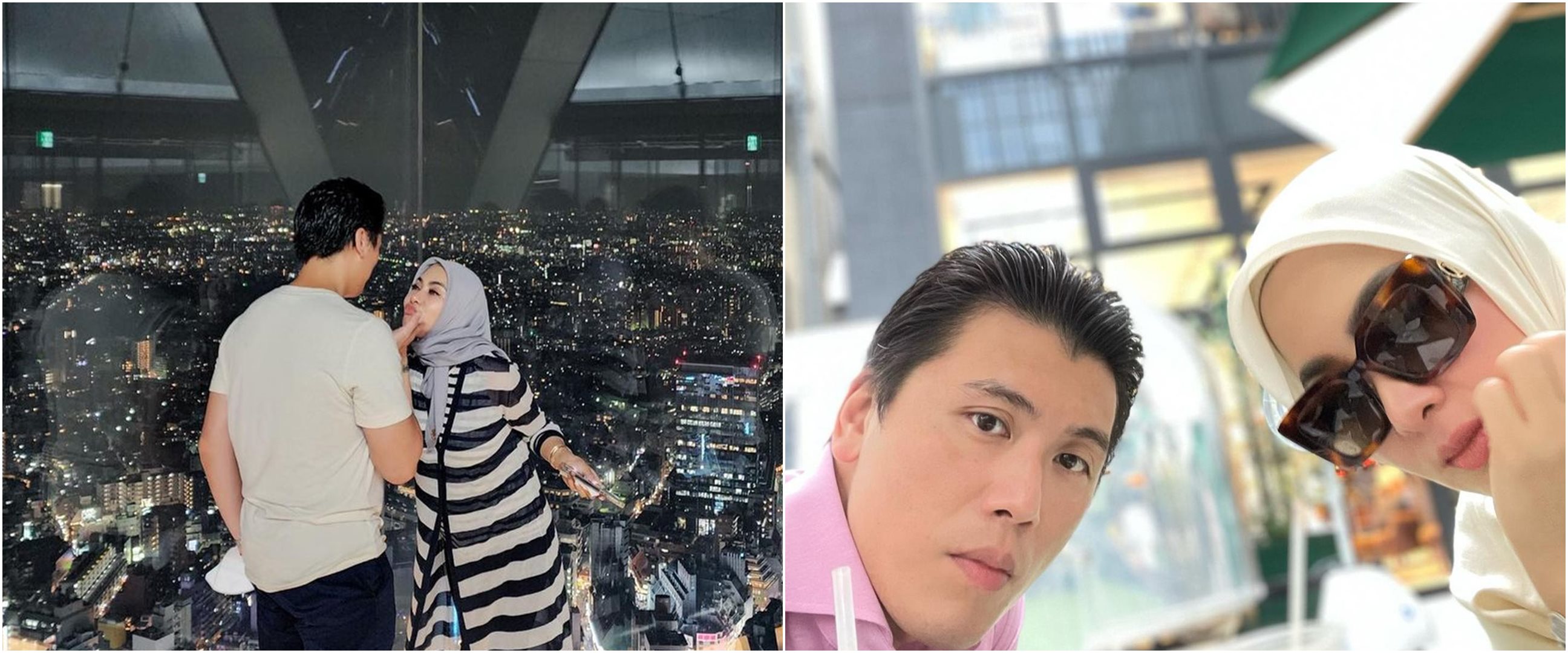 9 Momen Syahrini pulang kampung ke Jepang, mesra gendongan di jalan