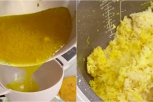 Cara bikin nasi kuning pakai air sisa ungkepan ayam, super praktis
