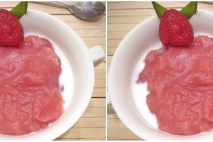 Resep bubur sumsum strawberry, lembut dan lezat