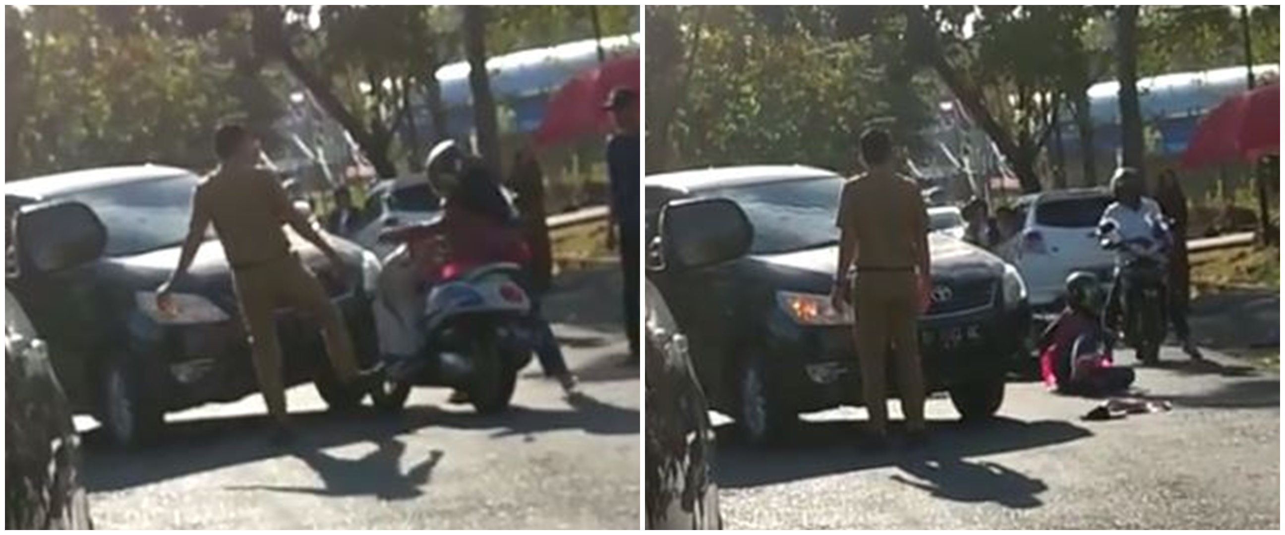 Oknum ASN tendang pemotor wanita hingga jatuh, kini sudah ditangkap