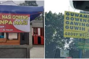 11 Tulisan nyeleneh menu di spanduk warung makan, bikin mikir mau beli