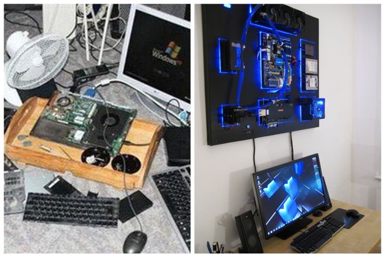 15 Penampakan nyeleneh rakit PC tanpa casing, airflow bisa lancar