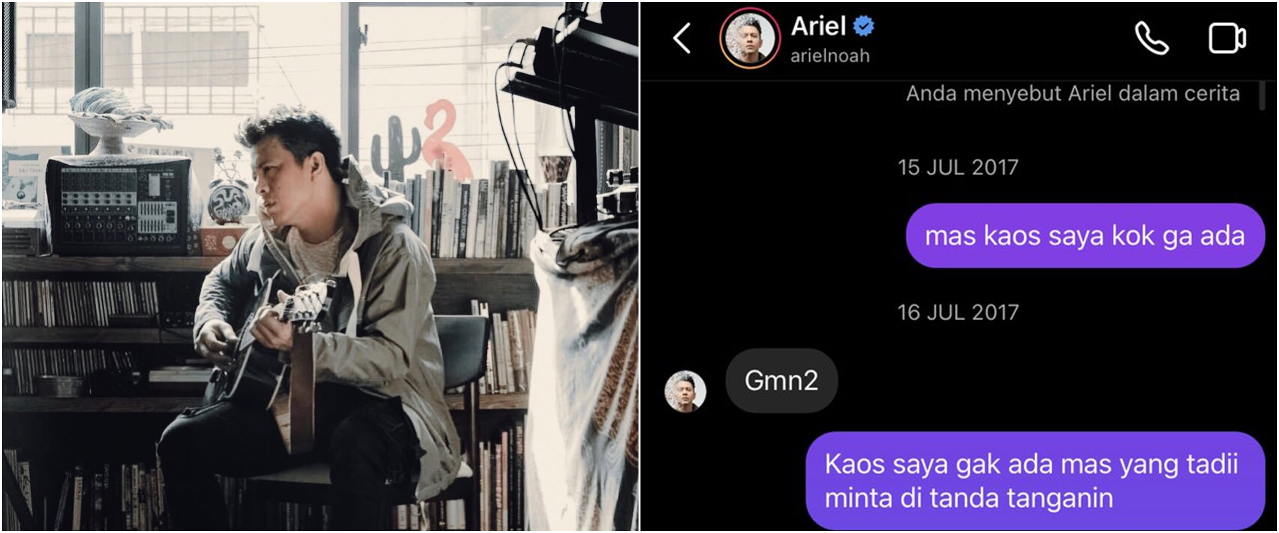 Cerita fans NOAH berbalas pesan Instagram dengan Ariel, ramah banget