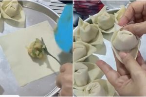 Cara melipat kulit pangsit, lebih lengket dan tak mudah lepas