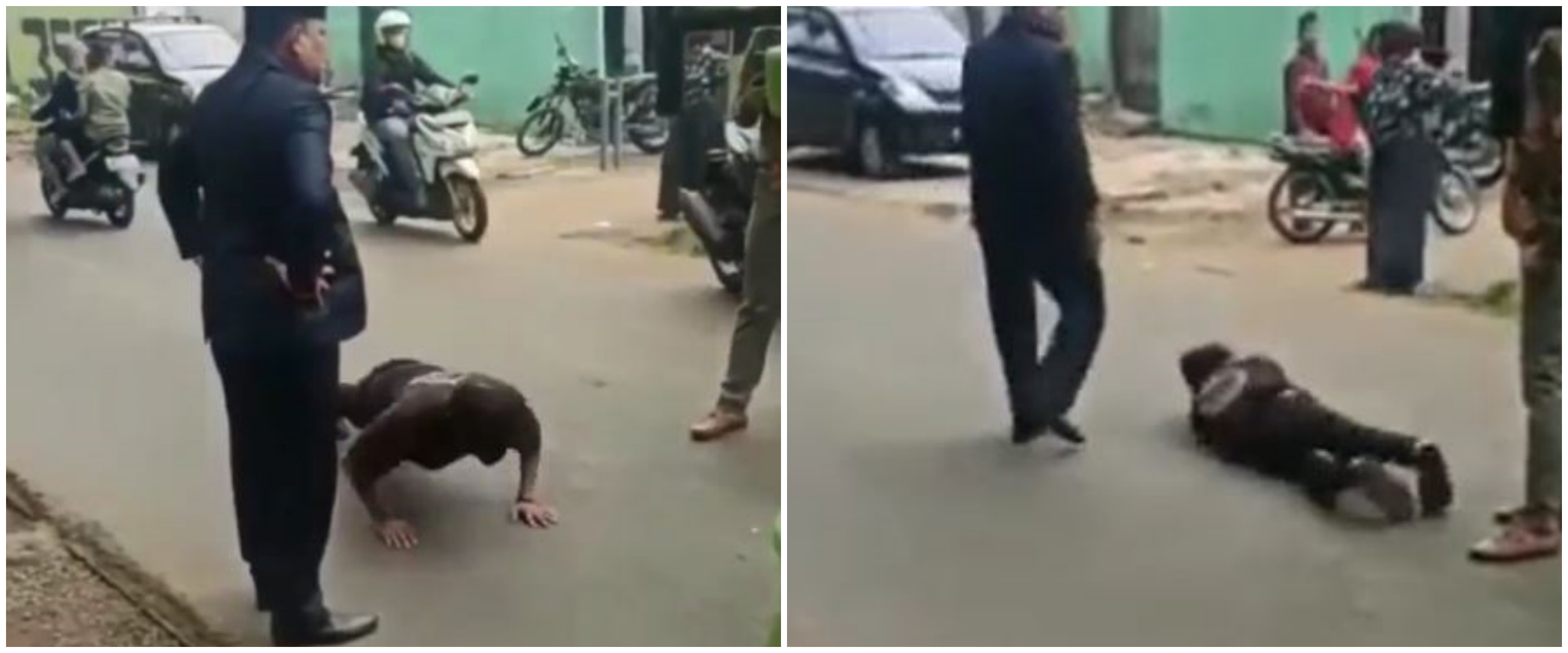 Oknum anggota dewan injak & suruh sopir truk guling-guling di jalan