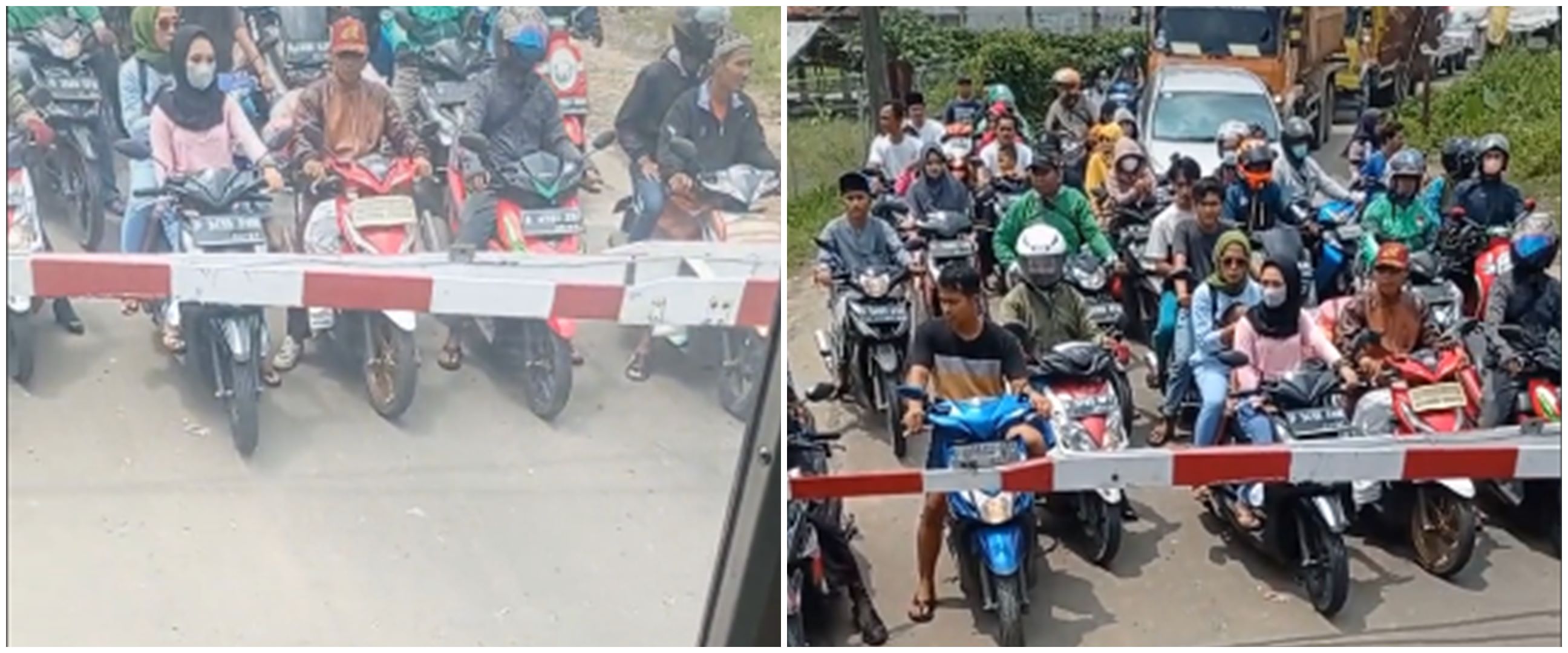 Kereta api ini harus berhenti di palang pintu, alasannya tak terduga