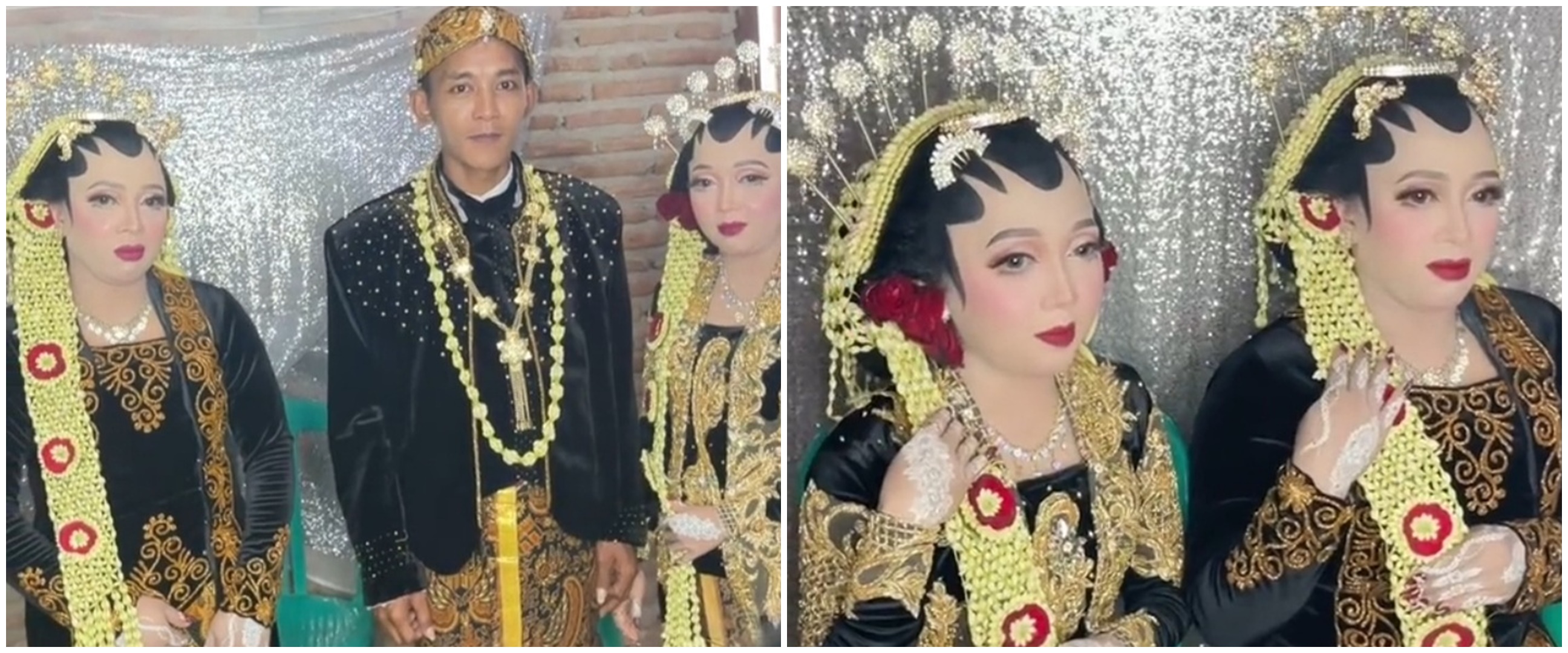 Momen pria di pelaminan bareng dua pengantin viral, begini faktanya