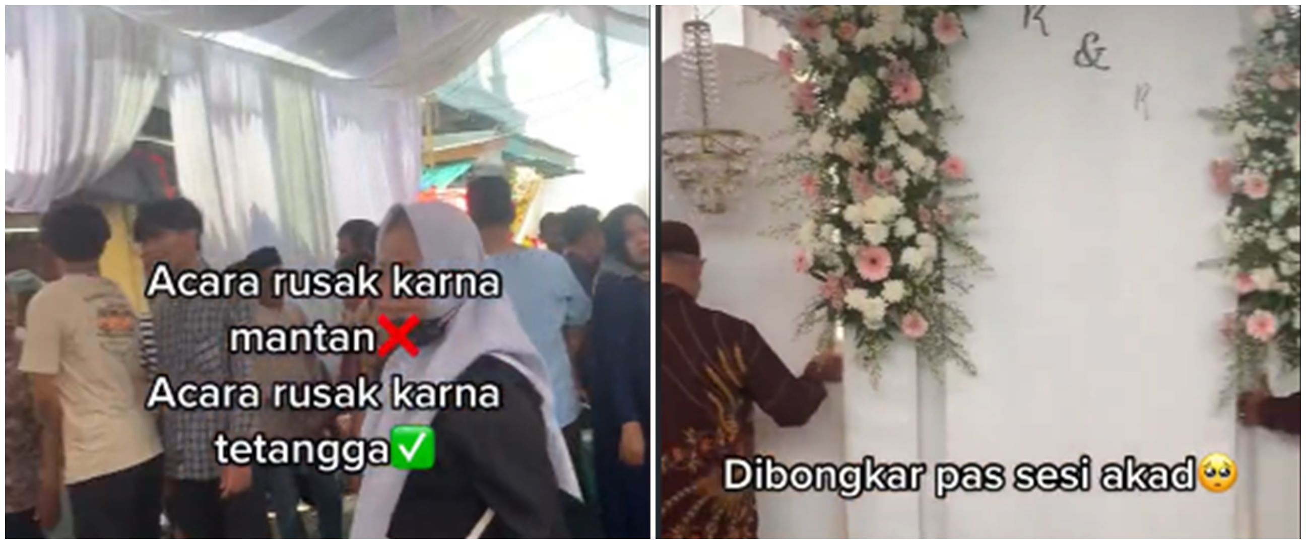 Momen acara pernikahan dirusak tetangga, tenda dibongkar saat akad