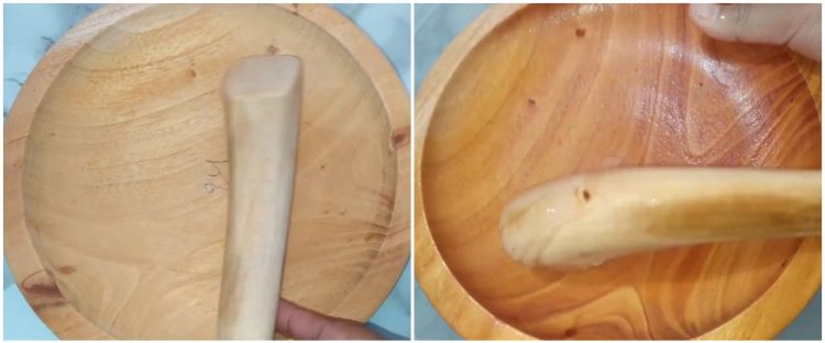 Jangan pakai sabun, begini trik membersihkan cobek baru berbahan kayu