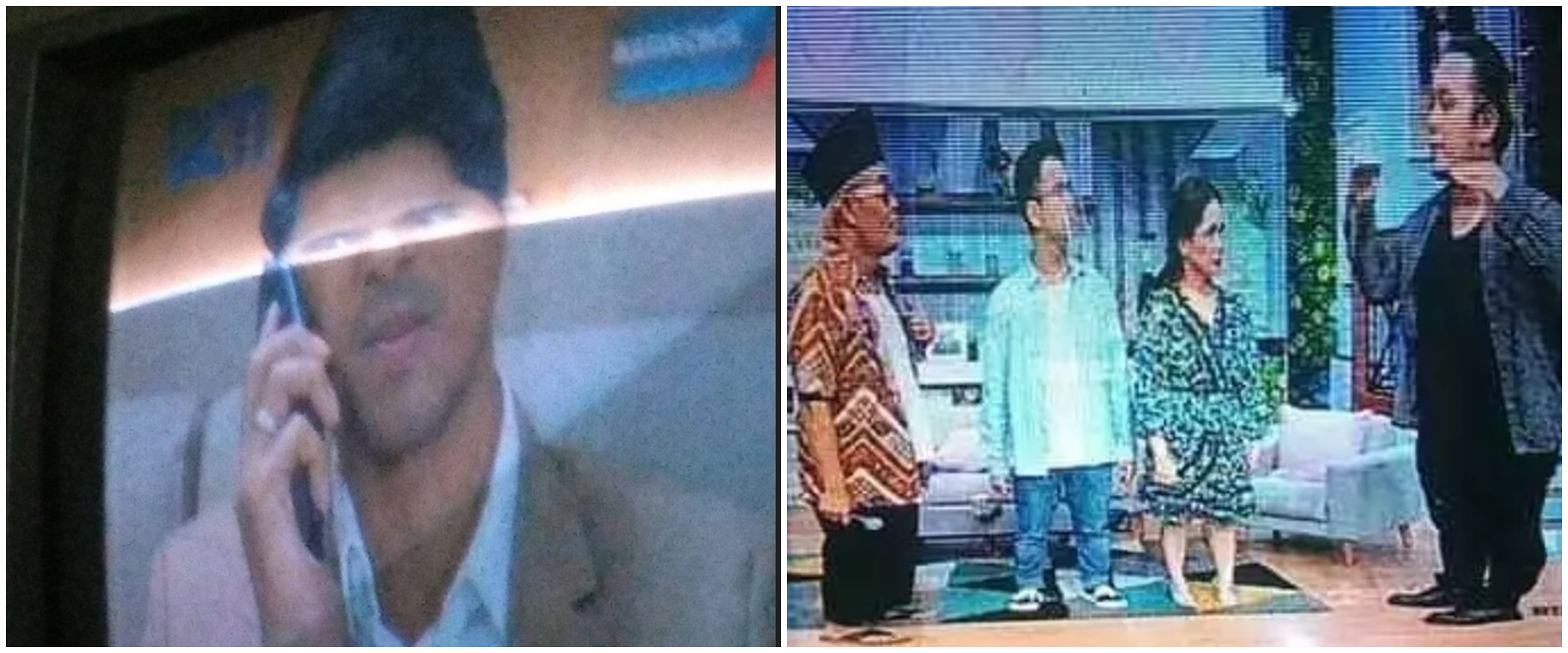 11 Potret lucu nonton sinetron di TV rusak, bikin ketawa