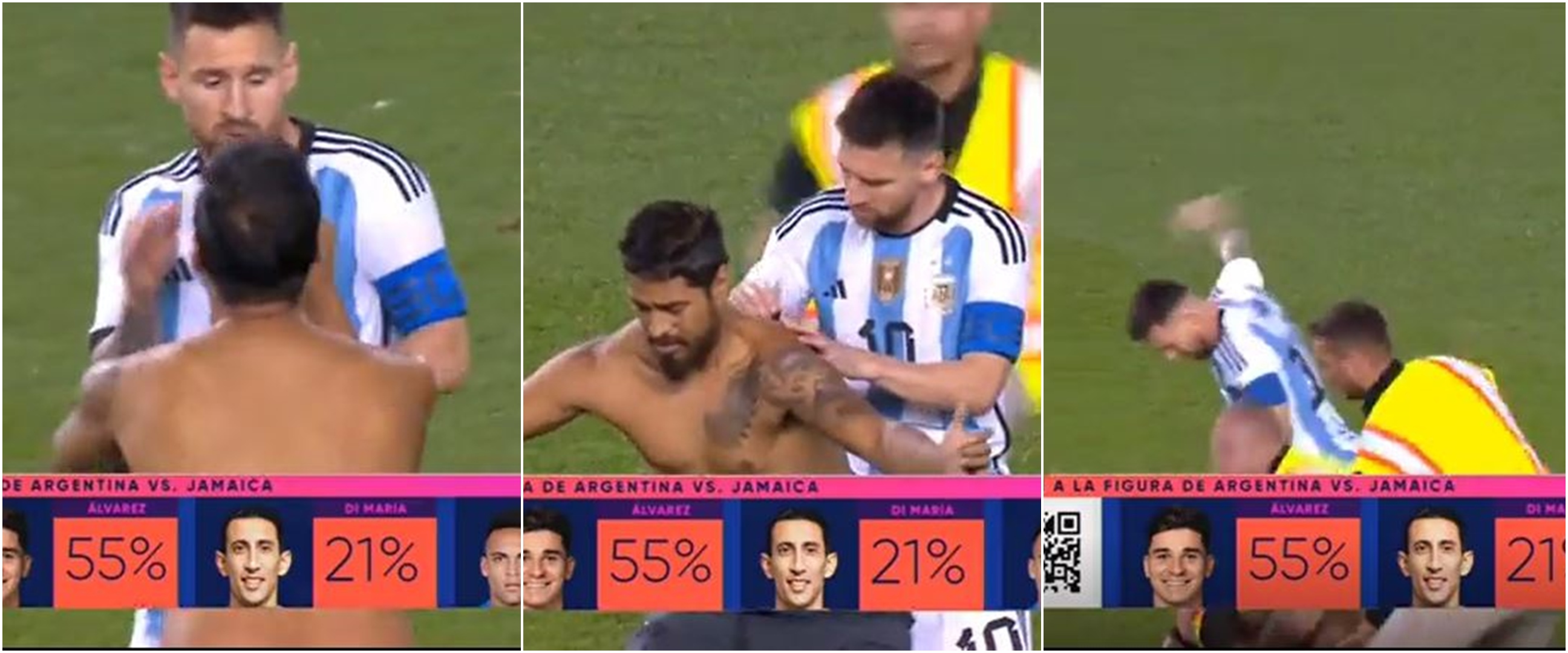 Detik-detik fans rela turun ke lapangan demi tanda tangan Lionel Messi