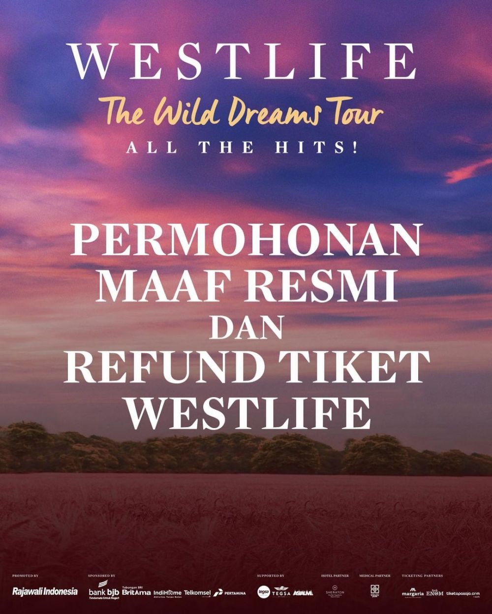 Konser Westlife di Prambanan gelap-gelapan, penonton bisa refund tiket