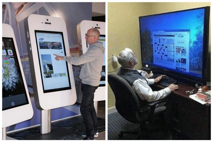 11 Foto lucu pakai gadget dengan ukuran tak biasa, efisien namun kocak