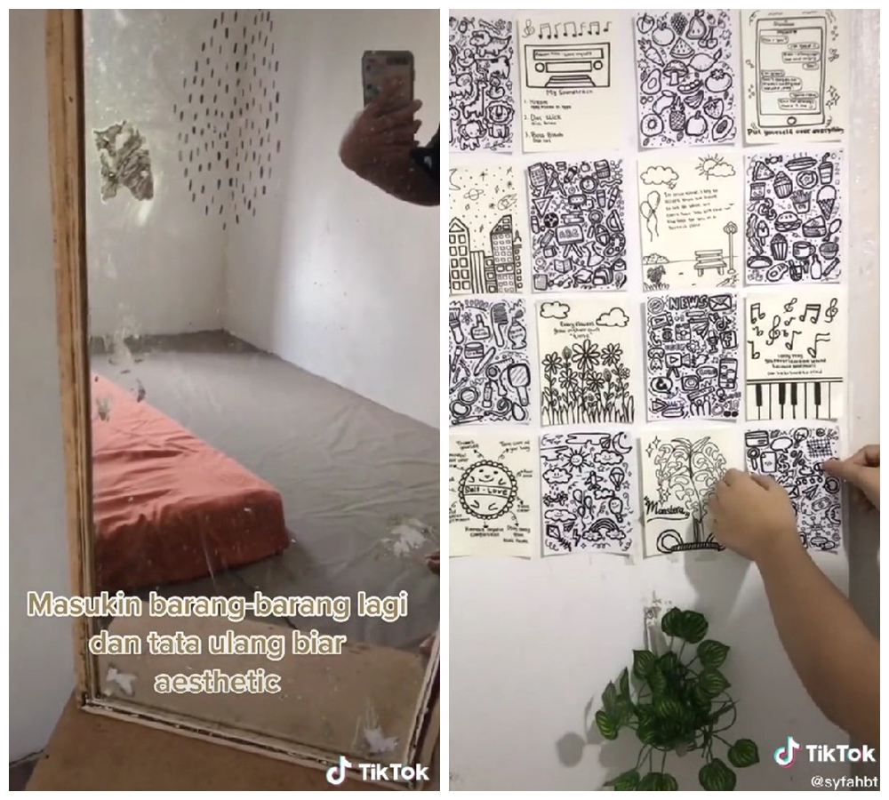 Transformasi kamar mungil usai makeover modal Rp 100 ribu jadi estetik