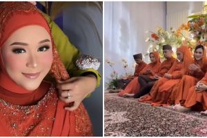 9 Momen tujuh bulanan adik Ayu Ting Ting, Syifa anggun kenakan dress