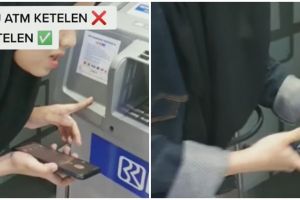 Lakukan tarik tunai, HP wanita ini tertelan mesin ATM