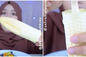 Tak banyak yang tahu, begini cara unik makan es krim jagung pakai stik