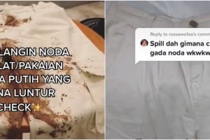 Cara bersihkan noda cokelat di baju putih, pakai satu bahan dapur