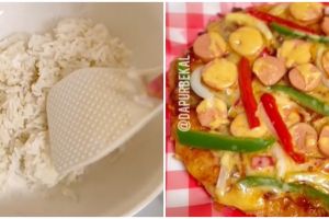 7 Cara bikin pizza super supreme dari nasi sisa, praktis dan enak