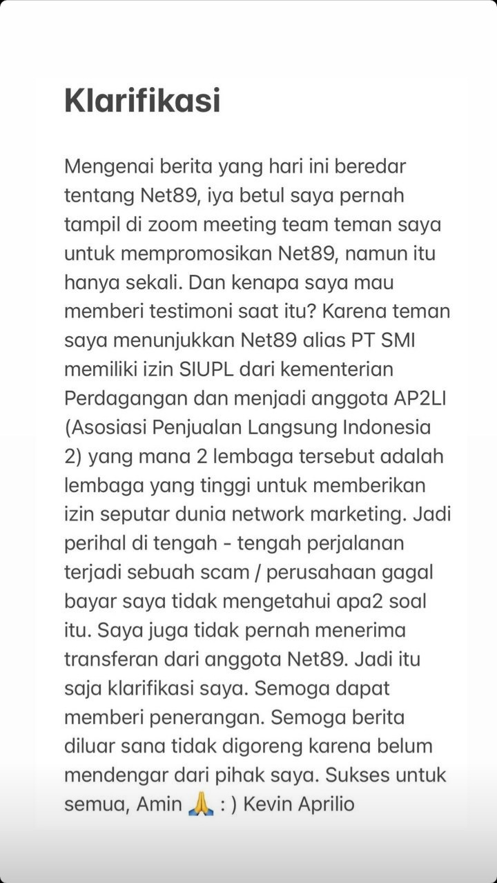 Terseret kasus robot trading, ini klarifikasi Atta & Kevin Aprilio