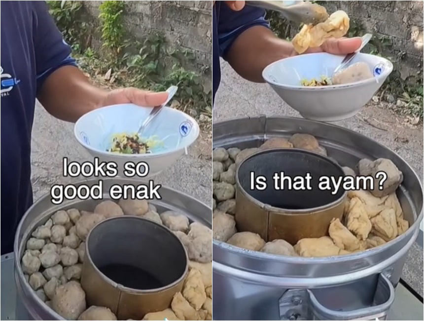 Momen bule beli bakso keliling di Bali, sikap pedagang disorot