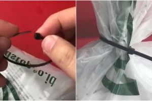 Tanpa gunting, begini cara mudah buka kabel ties pada bungkus makanan