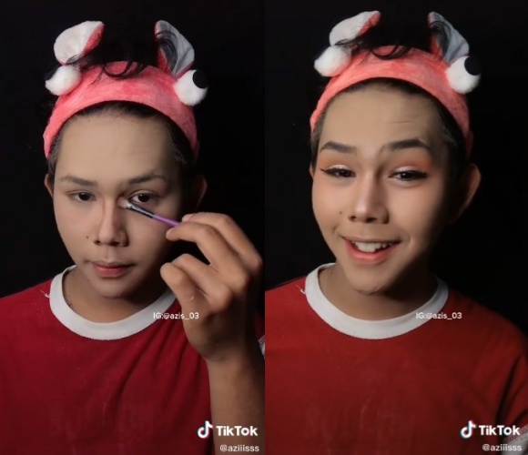 Transformasi cowok dimakeup ini bikin melongo, mirip Vanesha Prescilla