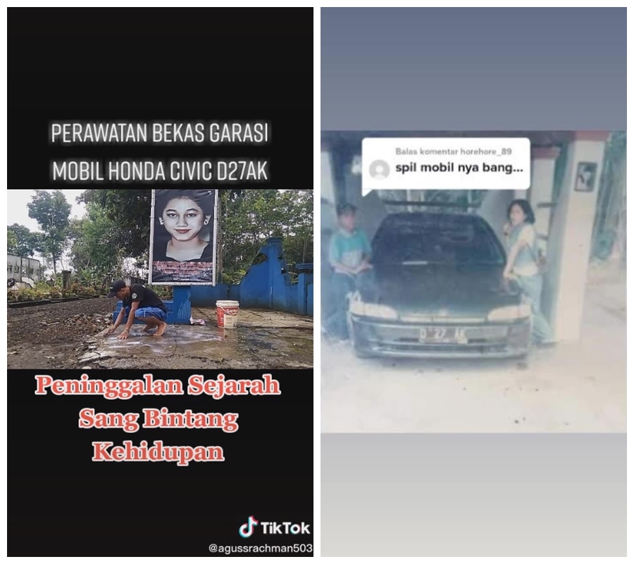 Penampakan terkini garasi mobil Nike Ardilla, berada di area pemakaman