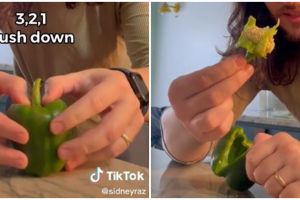 Tanpa perlu pisau, ini trik mudah memisahkan biji pada paprika