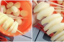 Cara simpel memotong kentang spiral, tetap rapi tanpa alat khusus