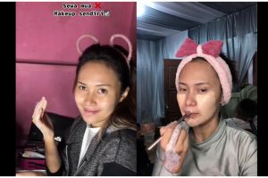 Pengantin ini tak sewa MUA dan rias wajah sendiri, hasilnya bak artis