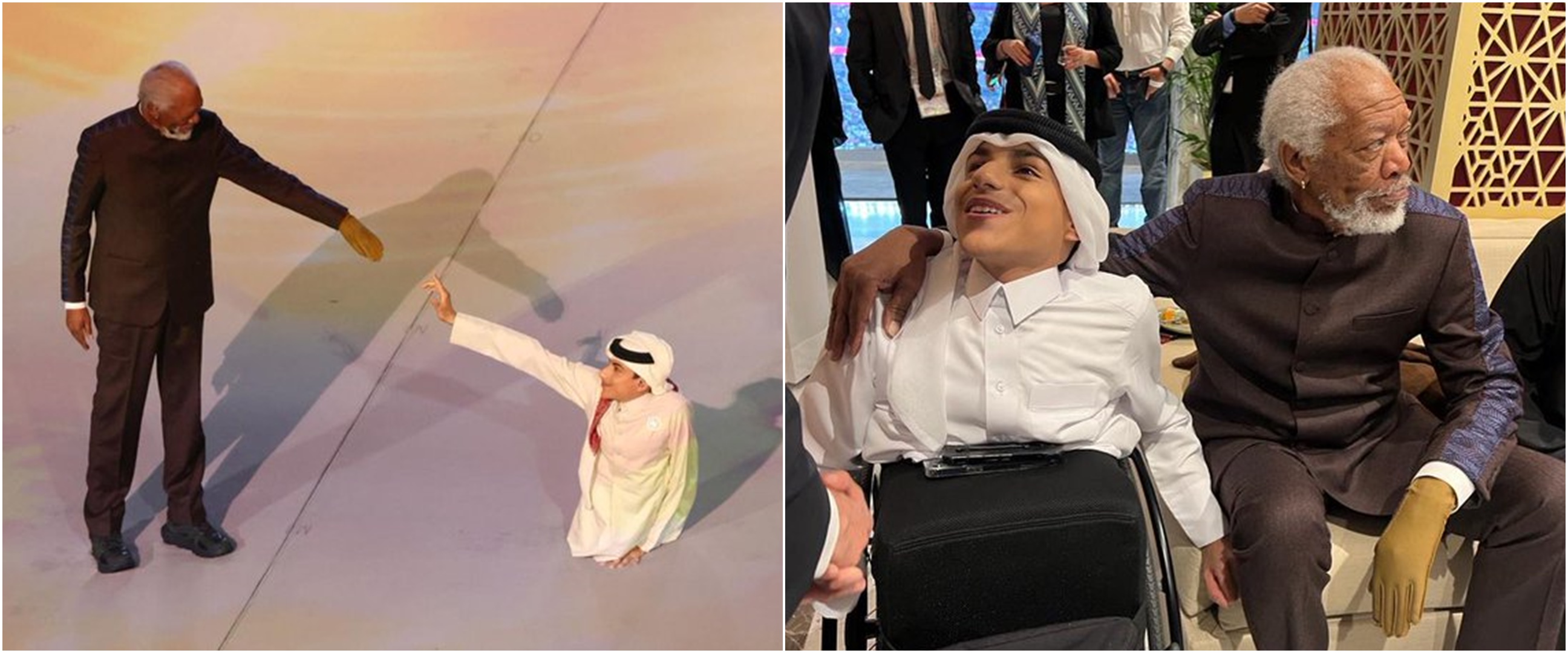 7 Momen kebersamaan Morgan Freeman & Ghanim Al Muftah, tampil memukau